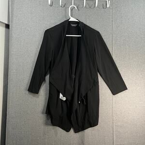 Every Day by Susan Graver Liquid Knit Anorak Style Cardigan Black, Small